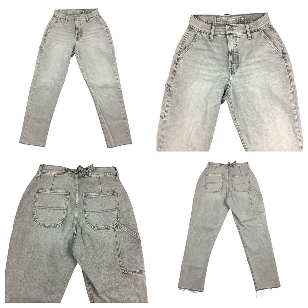Old Navy Women 4 Capenter Sky Hi Straight Leg Jeans Soft Grunge Alternative Mom